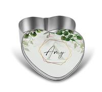 Print Maniacs Personalised Metal Tin Storage Jar Heart Jewelry Sweets Decorative Keepsake Memories Gift Box For Her Mum Grandma Auntie (S - 7.5cm x 8cm x 4cm)