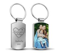 Print Maniacs Personalised Mother’s Day Photo Keyring for Mum Custom Engraved Message Tag with Your Own Picture Gift from Son Daughter Kids Keepsake Keychain for Mum Nan Grandma - Custom Message