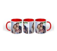 Print Maniacs Personalised Mug Any Image Photo Custom Text Magic Coffee Tea Cup Birthday Gift Father's Mothers Day Funny Mug (Red Fill and Handle)