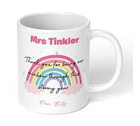 Print Maniacs Personalised Mug for Teacher Thank You End Term Student Pupil Present Leaving 11oz Coffee Tea Novelty Appreciation Leaving Gift Lockdown Rainbow Stormy Year (White Mug)