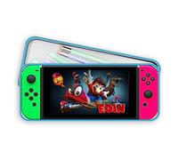 Print Maniacs Personalised Nintendo Switch Game Tin Pencil Case Back to School Kids Tidy Stationary Organizer Mario (Pink and Green Image, Blue Case)