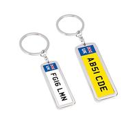 Print Maniacs Personalised Number Plate Keyring Metal Keyring with Custom Plate Any Text - UK Reg Style Keychain - Custom License - Just Passed, Gift for Him, Her, Dad, Mum, New Driver, Car Lover