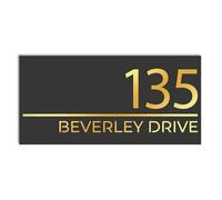 Print Maniacs Personalised Outdoor House Sign - Large 3D Address Plaque, Custom Laser Cut Door Number and Street Name Plate, Modern Contemporary Perspex Weatherproof House Number Sign for Front Door