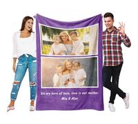 Print Maniacs Personalised Photo Blanket, 100% Polyester Flannel, Single Layered, Customisable, Medium Weight, 150cm x 200cm, Perfect for Adults & Kids, Ideal for Bed & Couch