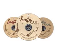 Print Maniacs Personalised Santa Cam North Pole Surveillance Wooden Christmas Decoration Keepsake Magic Father Christmas Elf Christmas Tree