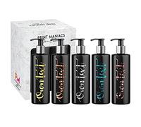 Print Maniacs Personalised Set Mrs Hinch Inspired White Black Personalised 500ml Dispenser Pump Bottles 1 2 3 4 5 Various Text Colors and Lids Options (Black Botlles, 5 Bottles)