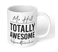 Print Maniacs Personalised Thank You Teacher Mug End Term Student Pupil Present Leaving 11 oz Ceramic Gift Totally Awesome Head Teacher (White Mug)