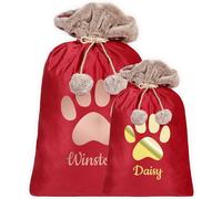Print Maniacs Personalised Velvet Santa Stocking Sack with Luxury Fur Trim