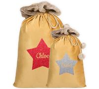 Print Maniacs Personalised Velvet Santa Stocking Sack with Luxury Fur Trim Santa Paws - Christmas Santa Sack - Christmas Delivery Sack