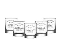 Print Maniacs Personalised Whisky Glass for The World Best Papa 10oz Glass Engraved for Birthday Christmas Fathers Gifts Wedding Gift for Men Father to Son Papa Best Man Whiskey Glass