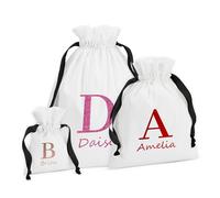 Print Maniacs Personalised Xmas Gifts for Women, Personalised Santa Sacks Adults, Customised Santa Sacks, Cotton With Stocking, Custom Santa Sacks with Name, Personalised Christmas Stocking Gifts