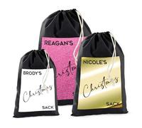 Print Maniacs Personalised Xmas Gifts for Women, Personalised Santa Sacks Adults, Customised Santa Sacks, Cotton With Stocking, Custom Santa Sacks with Name, Personalised Christmas Stocking Gifts