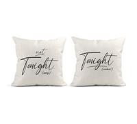 Print Maniacs Pillow Cushion Canvas Valentines Couples Boyfriend Girlfriend Wife Husband Get Some S ** 2 Sided Bedroom Humor Tonight/Not Tonight (Without Insert (No Stuffing))