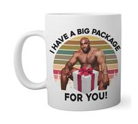Print Maniacs Retro I Have a Big Package for You Barry Wood White Mug | Funny Novelty Mugs for Coffee Tea 330ml
