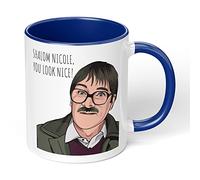 Print Maniacs Shalom Mug Gift Christmas Birthday Funny Friday Night Dinner Jim You Look Nice Present (Dark Blue Fill Mug)