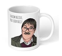 Print Maniacs Shalom Mug Gift Christmas Birthday Funny Friday Night Dinner Jim You Look Nice Present (White Mug)