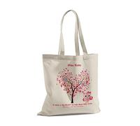Print Maniacs Teacher Tote Shopping Book Bag Assistant Carrier Reuse School Pupil Student Thank you Gift Present (Owl Learning Heart)