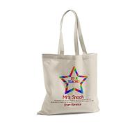 Print Maniacs Teacher Tote Shopping Book Bag Assistant Carrier Reuse School Pupil Student Thank you Gift Present (Rainbow)