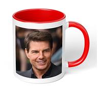 Print Maniacs Tom Cruise Mug Gift Christmas Birthday Funny Celebrity Coffee Tea Present Gift for Him Her (Red Fill)