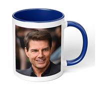 Print Maniacs Tom Cruise Mug Gift Christmas Birthday Funny Celebrity Coffee Tea Present Gift for Him Her (Dark Blue Fill)