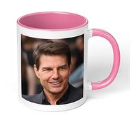 Print Maniacs Tom Cruise Mug Gift Christmas Birthday Funny Celebrity Coffee Tea Present Gift for Him Her (Pink Fill)
