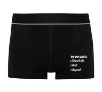 Print Maniacs Valentine's Boxers Personalised Birthday Christmas Trunks Shorts Underwear Funny Printed Mens Boyfriend Gift For Him To Do List (L) Black