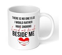 Print Maniacs Valentine's Day Birthdays Anniversary Mug Gift Present for Him Husband Boyfriend Her Wife Girlfriend Snoring Beside Me (Plain White Mug)