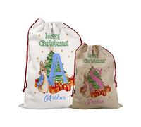 Print Manics Personalised Peter Baby Girl Boy Christmas Xmas Bag Stocking Santa Sack Santa Christmas Rabbit 2