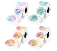 Print Master Thermal Label Refill, 1.96 inch Round, 4 Rolls, Compatible with Phomemo M110 M220 M221 M150 M250 M260 M100, Gradient Flower