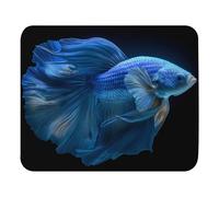 Print Mouse Pad Blue Betta Fish Rectangular Style Anti-Slip Rubber Mousepad Gaming Office Rubber Polyester Fabric Computer Gift 9.4"x7.9"