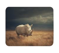 Print Mouse Pad Large White Rhino on The African Plains Rectangular Style Anti-Slip Rubber Mousepad Gaming Office Rubber Polyester Fabric Computer Gift 9.4"x7.9"