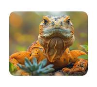 Print Mouse Pad | Lizard in The Grass | Nature | Rectangular Style Anti-Slip Rubber Mousepad | Gaming | Office | Rubber, Polyester Fabric | Computer | Gift 9.4"x7.9"