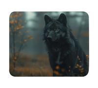 Print Mouse Pad | Lonely Black Wolf | Animal | Rectangular Style Anti-Slip Rubber Mousepad | Gaming | Office | Rubber, Polyester Fabric | Computer | Gift, Medium11.8 x9.8