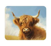 Print Mouse Pad | Scottish Highland Cow | Animal | Rectangular Style Anti-Slip Rubber Mousepad | Gaming | Office | Rubber, Polyester Fabric | Computer | Gift11.8 x9.8