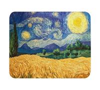 Print Mouse Pad Starry Night Over The Wheat Field Rectangular Style Anti-Slip Rubber Mousepad Gaming Office Rubber Polyester Fabric Computer GIF11.8"x9.8"