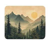 Print Mouse Pad Sun Rising Over Misty Mountains Rectangular Style Anti-Slip Rubber Mousepad Gaming Office Rubber Polyester Fabric Computer Gift 9.4"x7.9"