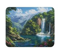 Print Mouse Pad | Waterfall Painting | Nature | Rectangular Style Anti-Slip Rubber Mousepad | Gaming | Office | Rubber, Polyester Fabric | Computer | Gift 9.4"x7.9"