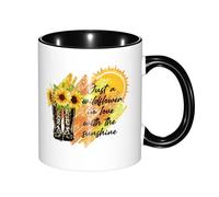 Print Mug Just A Wildflower in Love with The Sunshine Glossy Finish Home Ceramic Tea Cup Exquisite Family Coffee Mug 11Oz