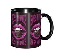 Print Mug Mouth Lips Holdin Money Profit Power Purple Glossy Finish Cafe Ceramic Tea Cup Exquisite Birthday Coffee Mug 11Oz