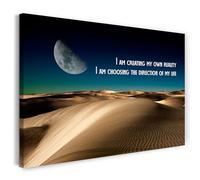 Print on Canvas (80x60 cm) Create your own reality - saying self-realization, spirituality, real wood frame with hook