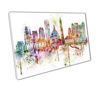 Print on Canvas Colourful Skyline landmarks Washington DC USA Wall Art Print Picture For Home Office Decor 91x61cm (36x24In)
