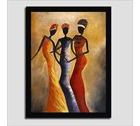 Print On Canvas Frame- Vintage African Woman Portrait Painting on Canvas Posters and Prints Scandinavian Art Wall Decor Picture 70x100cm Framed