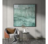 Print on canvas Green Square Modern Abstract Canvas Minimalist Room Art Decor@ Poster Living Room Bedroom Decor 50x50cm Frameless