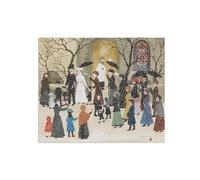 Print on Canvas. Helen Bradley Famous Artwork Picture. Snowing at Wedding. Wall Art Painting for Bedroom Decor. Reproductions 35x30cm Unframed