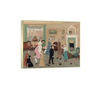 Print on Canvas. Helen Bradley Famous Artwork Picture. Told Grandpa News. Wall Art Painting for Bedroom Decor. Reproductions 48x40cm Silver Frame