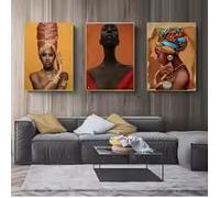 Print on canvas Painting Pictures Posters and Prints Black Woman On canvas home Decorative Wall Living Room Africa Art(60x90x3cm/Canvas wrap)