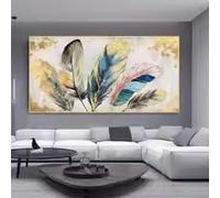 Print on Canvas Painting Wing on Canvas Large Abstract Feather Wings Canvas Wall Art Modern Colorful Artwork Decorative(50x70cm/Frameless)