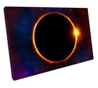Print on Canvas Solar Eclipse Canvas Wall Art Ready To Hang Print Picture For Home Office Decor 45x30cm (18x12In)