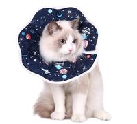 Print Pet Cone Soft Elizabethan Collar for Cats and Small Dogs Adjustable Post Surgery Protective Collar to Prevent Licking and Biting (B)