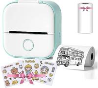 Print Pod, Print Pods Mini Printer, My Print Pod, Fast Printing Portable Mini Thermal Printer, Wireless Bluetooth Photo Printer, Sticker Printer DIY Scrapbook (Light Blue)